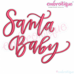 Santa Baby Hand Lettered Christmas Machine Embroidery Design