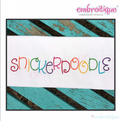 Snickerdoodle Adorable Cute and Curly SMALL SET  Embroitique Exclusive machine Embroidery Monogram Font - 1", 1.5", 2", 2.5" 3"