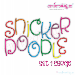 Snickerdoodle - Large - Embroitique Exclusive - Adorable Cute and Curly Machine Embroidery Monogram Font - 4", 5", 6", & 7"