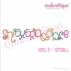 Snickerdoodle 2 Adorable Cute and Curly SMALL SET  Embroitique Exclusive machine Embroidery Monogram Font - 1", 1.5", 2", 2.5" 3"