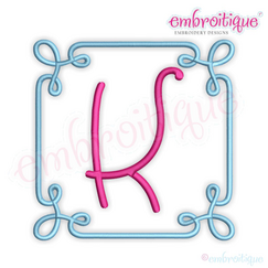 Square Font Frame 3 -  Vintage Monogram Frame for Machine Embroidery - Embroitique