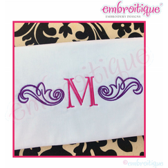 Steele Vintage Accent Flourish Initial Embroidery Monogram Font - Large Embroitique
