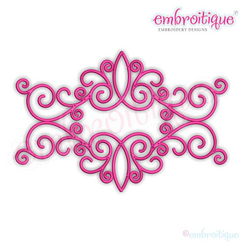 Curly Flourish Double Frame - Beautiful Embellishment - Embroitique Machine Embroidery File