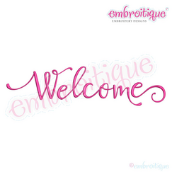 Welcome Script Embroitique Machine Embroidery Design