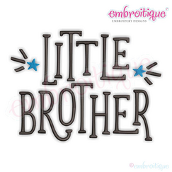 Little Brother with stars sibling machine embroidery design