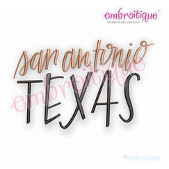 San Antonio Texas - Embroitique Machine Embroidery Design