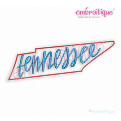 Tennessee State Shape Hand Lettered
