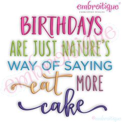 Birthdays are Natures way of eating more cake