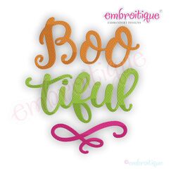 Bootiful -  Adorable Halloween Fall Autumn - Machine Embroidery Design