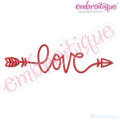"Love" in Script with Arrow - Valentines, Wedding