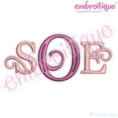 Sandi Monogram Font - Curly Classic Upright- MEDIUM