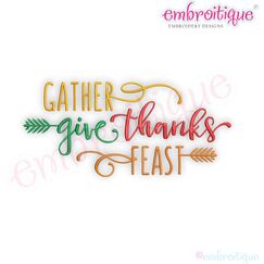 Gather Give Thanks Feast - Embroitque Machine Embroidery Design