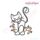 Curly Cat Redwork Outline Embroidery Design