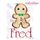 Mr. Fred Bread Gingerbread Man Christmas Applique Boy