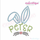 Easter Bunny Face Name Frame Machine Embroidery Design