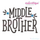 Middle Brother with stars - sibling machine embroidery design - embroitique