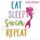 Eat Sleep Swim Repeat Mermaid Embroitique Machine Embroidery Design