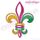 Fleur de Lis Open Madri Gras French Pattern Fill Stitch Machine Embroidery Design