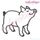 Pig Outline Red Work Farm Animal Machine Embroidery Design