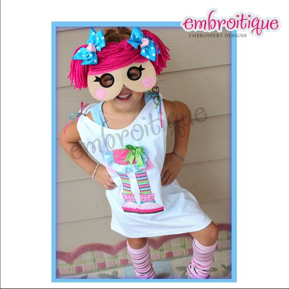 Adorable Girly LaLa Legs and Boy Bubble Toes Shabby Sweet Applique, 2 image