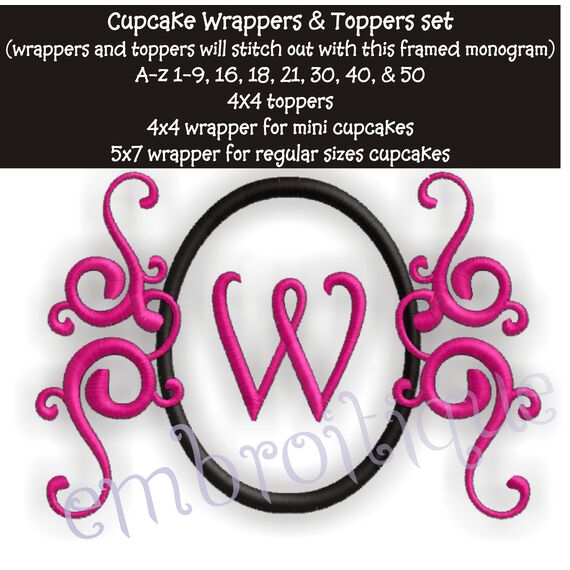 Cupcake Wrapper and Topper Set - Fairytale Monogram, 2 image