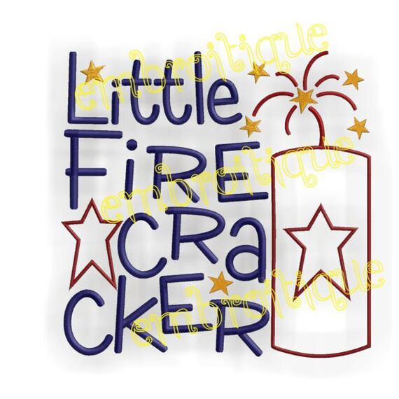 Little Firecracker 4th of July Embroidery Design, 2 image