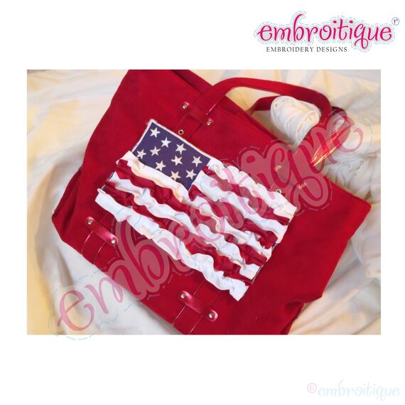 ITH Shabby Sweet Ruched 4th of July Flag, 2 image