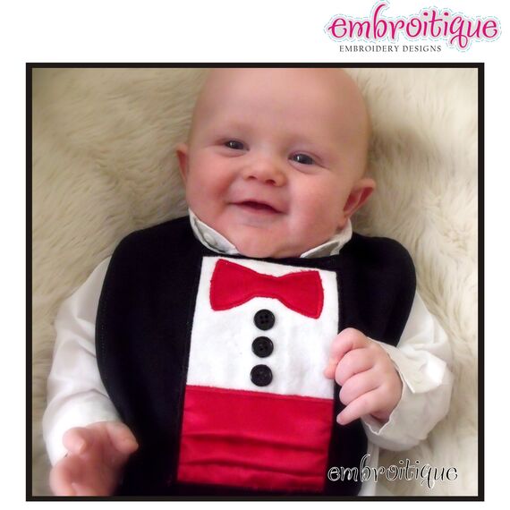 Black Tie Tuxedo Bowtie and Cummerbund ITH Applique, 2 image