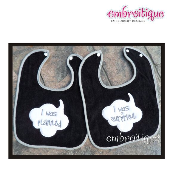 I was Planned and I was a Surprise Baby Twin Raw Edge Set, 2 image