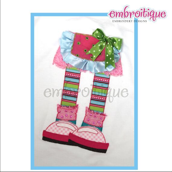 Adorable Girly LaLa Legs and Boy Bubble Toes Shabby Sweet Applique