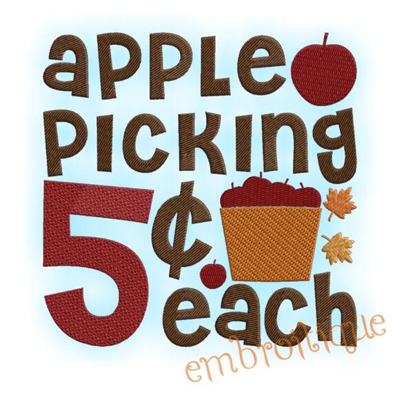 Apple Picking Five Cents Country Fall Autumn Decor