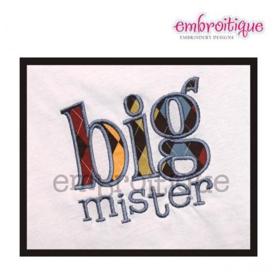 Big Mister Applique Design - sibling