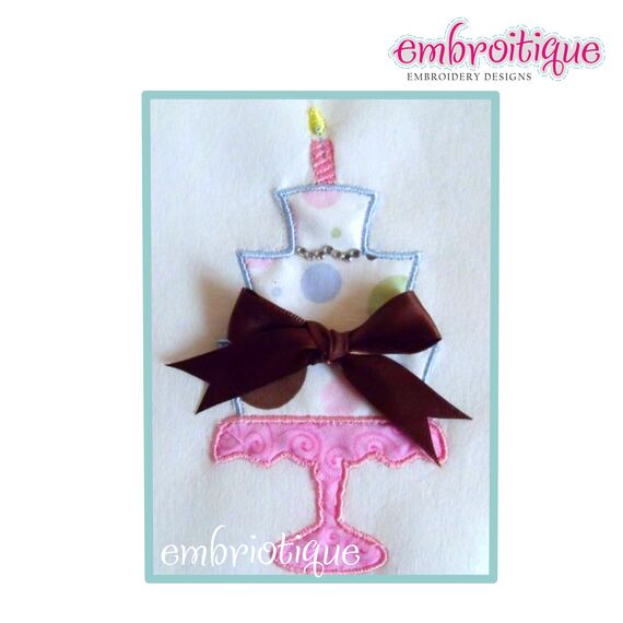 Birthday Wedding Tiered Cake with Numbers Applique