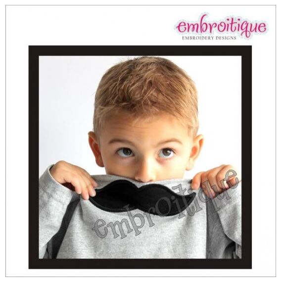 Boy Mustache Little Man Mister Applique