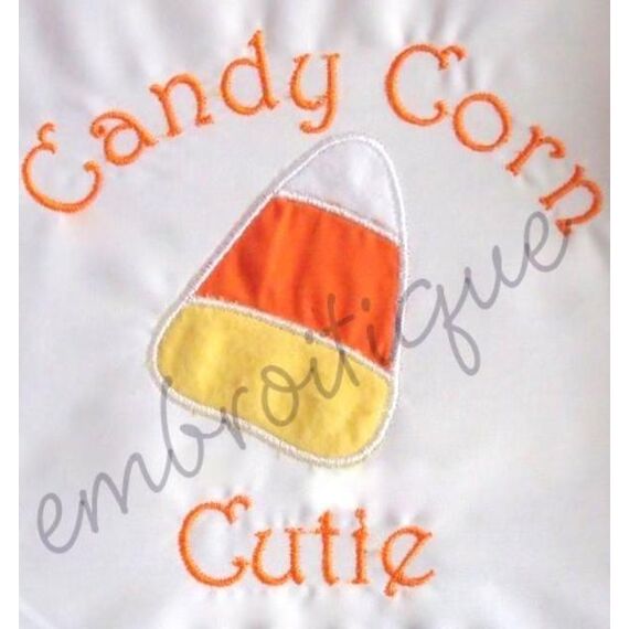 Candy Corn Cutie Applique Halloween Embroidery Design