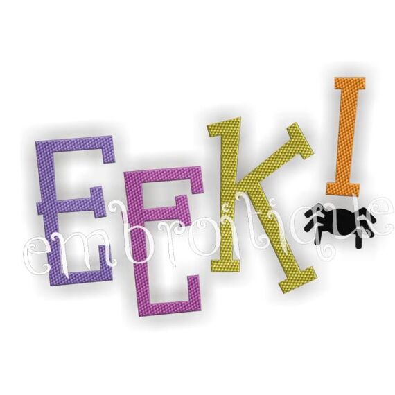 Eek Halloween Words Embroidery Design