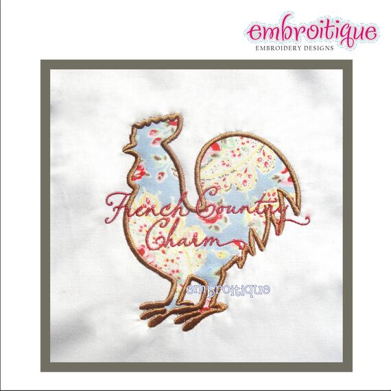 French Country Charm Rooster Applique