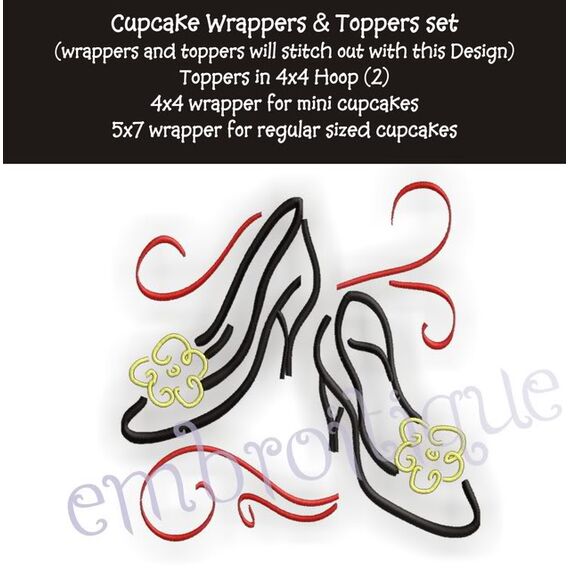 Cupcake Wrapper and Topper Set - Glass Slippers, 2 image