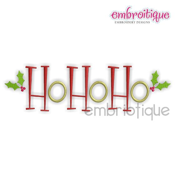 Ho Ho Ho with Holly Berries Christmas