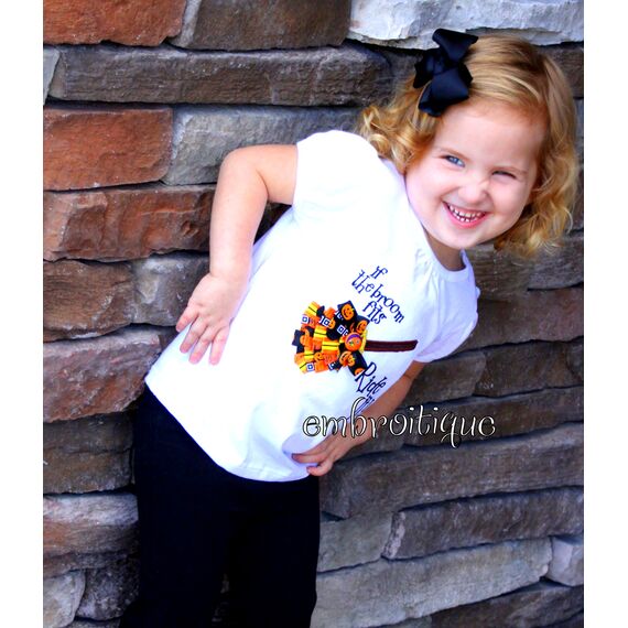 Halloween Ribbon Broom If the Broom Fits In the Hoop Project, 2 image