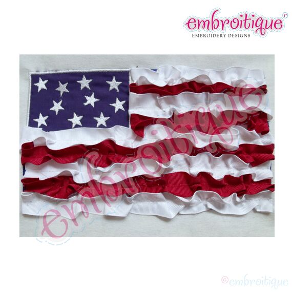 ITH Shabby Sweet Ruched 4th of July Flag