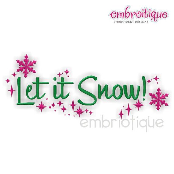 Let it Snow Stars Holiday Embroidery Design