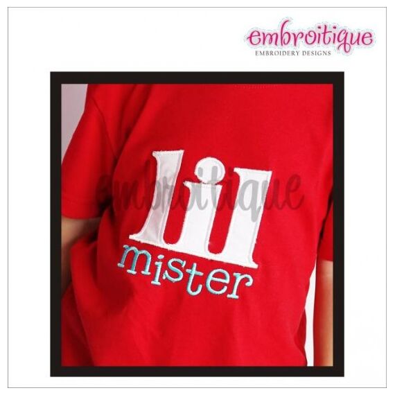 Lil Mister Little Brother Sibling Applique