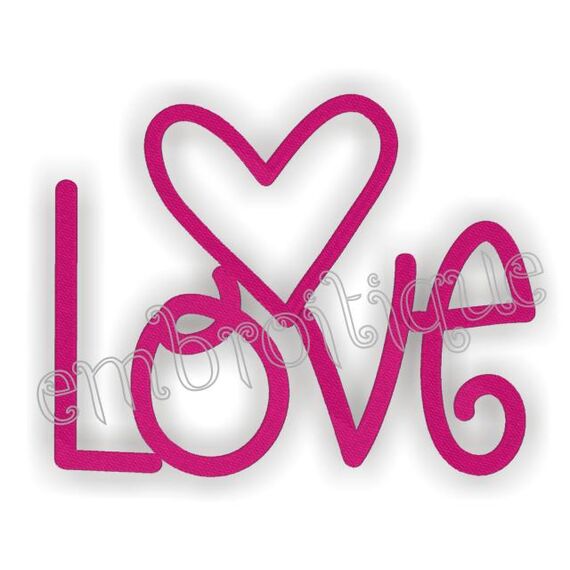 Love Word - Fill Stitch and Redwork