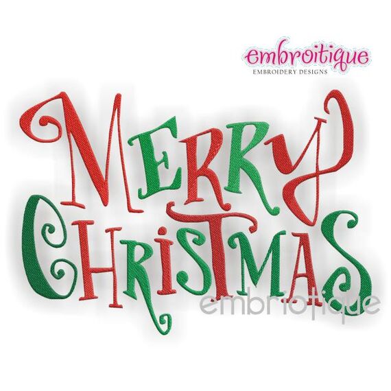 Merry Christmas Single Embroidery Design