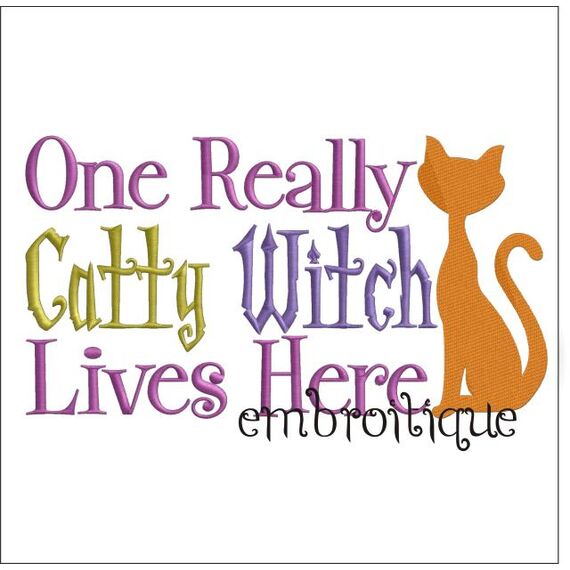One Really Catty Witch Lives Here Halloween Funny Design