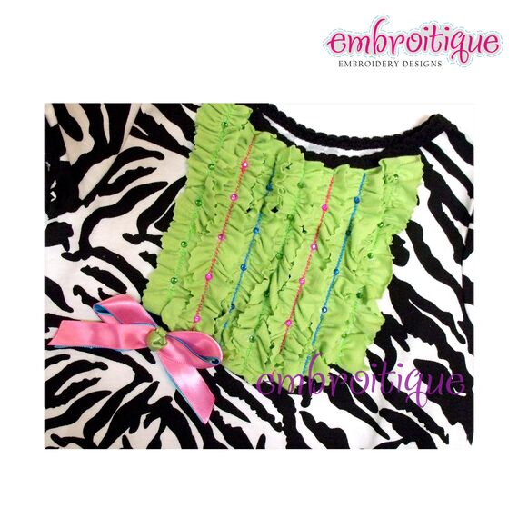 Rhinestones and Ruffles Ruched front shirt - Shabby Sweet