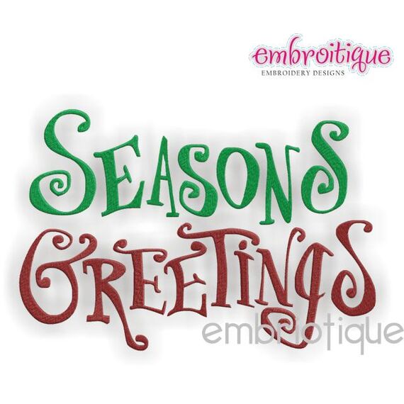 Seasons Greetings Embroidery Designs