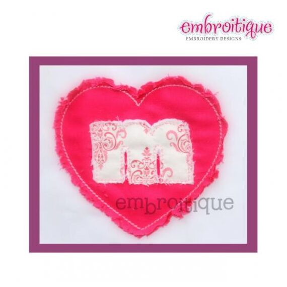 Shaggy Heart Love Valentine's Day Monogram Raw Edge Set