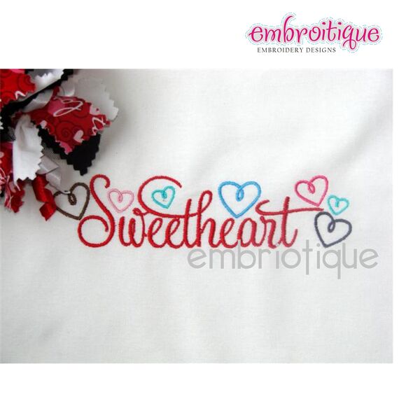 Sweetheart Script with Hearts